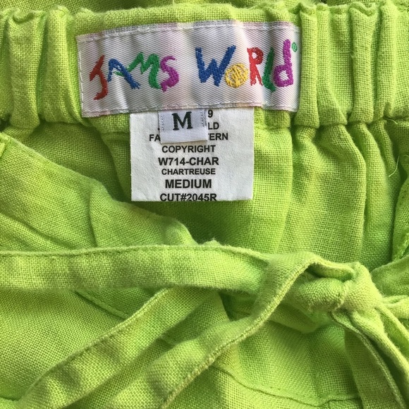Jams World Green Linen Pants with Pockets - Size Medium - Picture 8 of 9